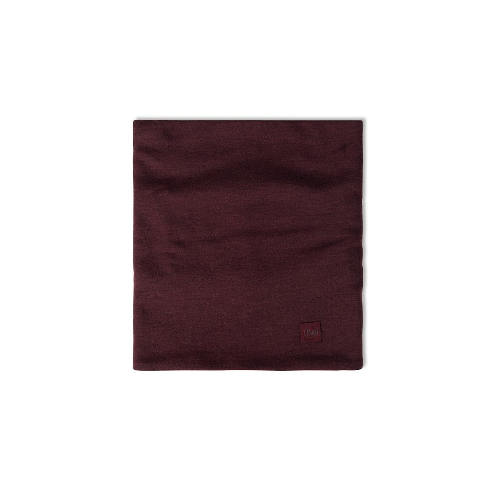 Buff Heavyweight Merino Wool Neckwear - Solid Garnet - Solid Garnet, flat