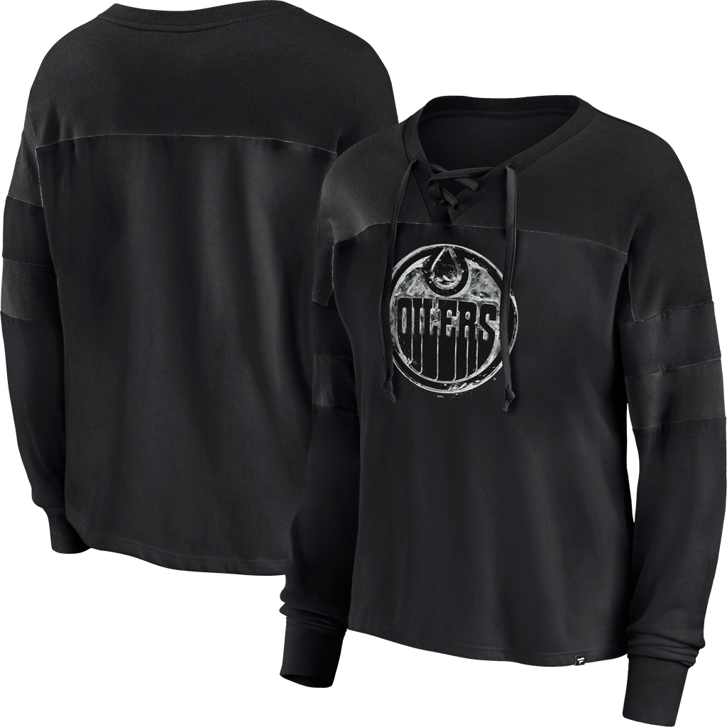 Women's Iced Out Long Sleeve Shirt- Edmonton Oilers