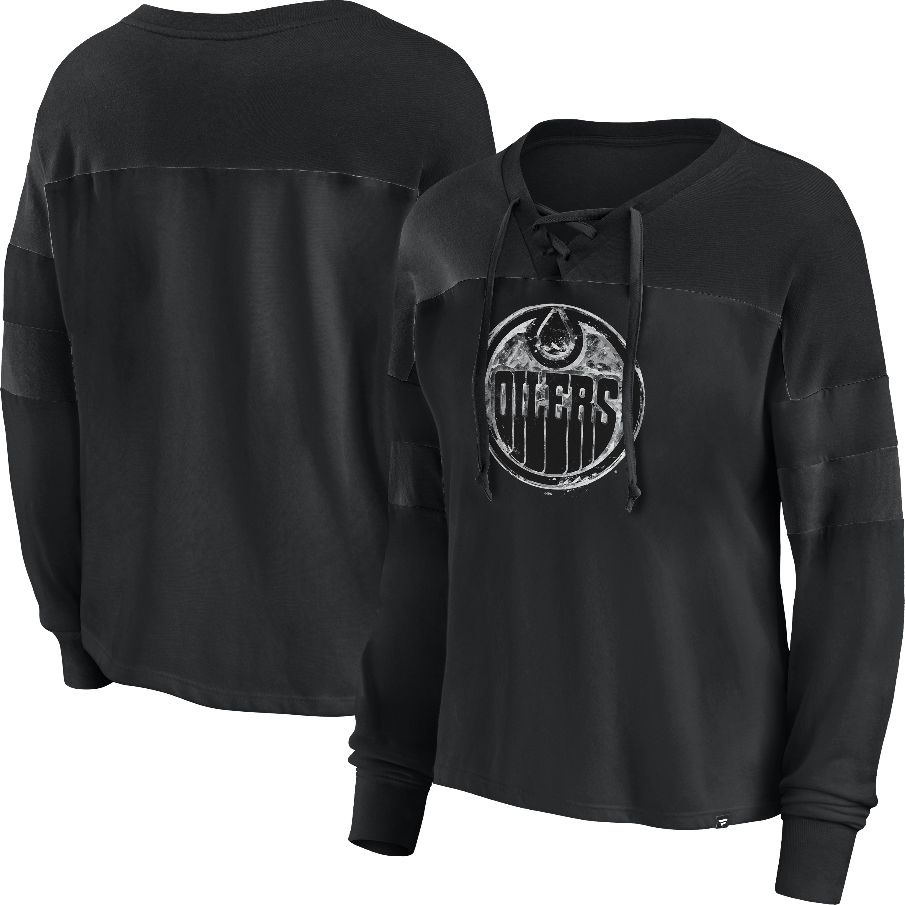 Women's Iced Out Long Sleeve Shirt- Edmonton Oilers
