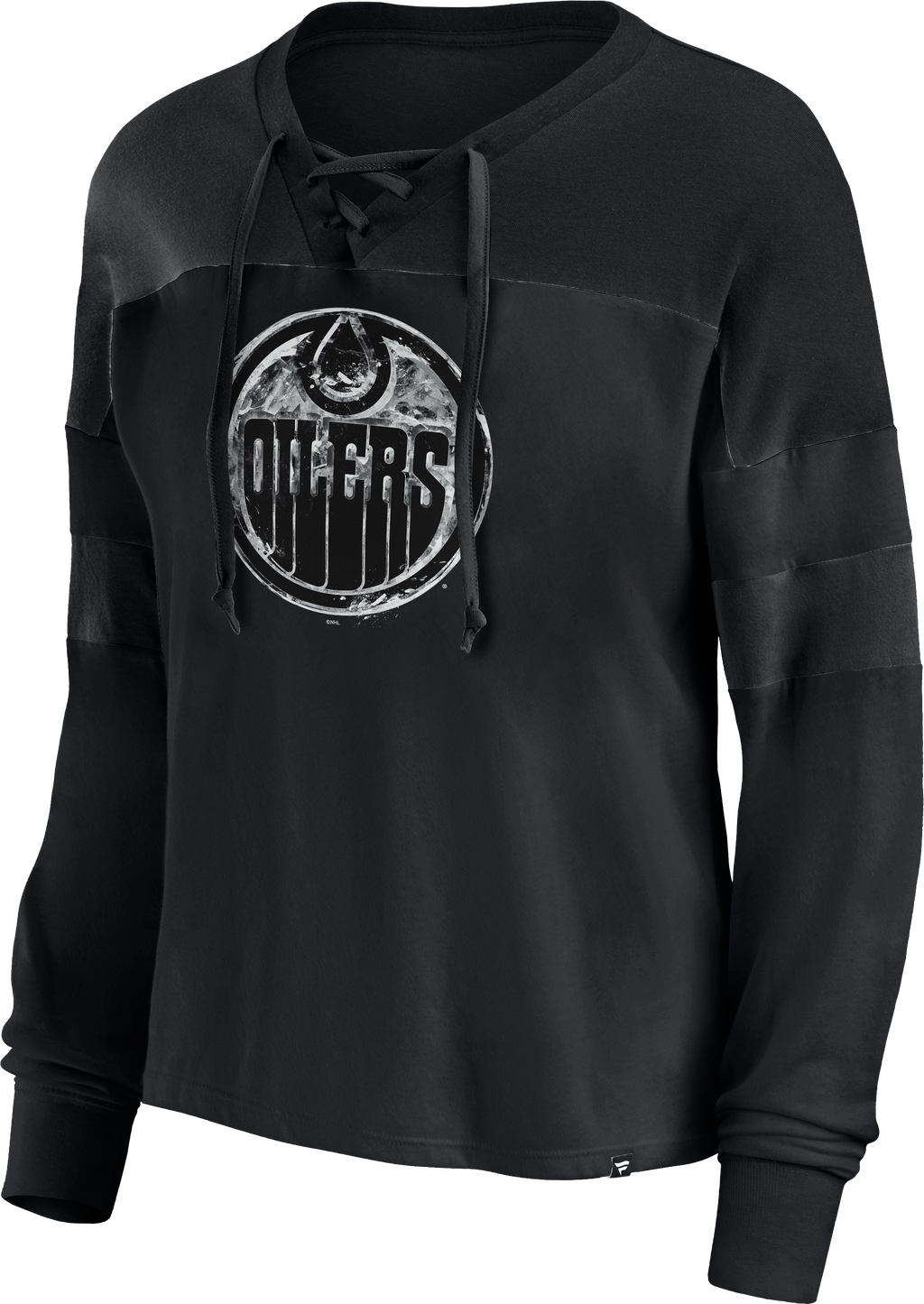 Women's Iced Out Long Sleeve Shirt- Edmonton Oilers