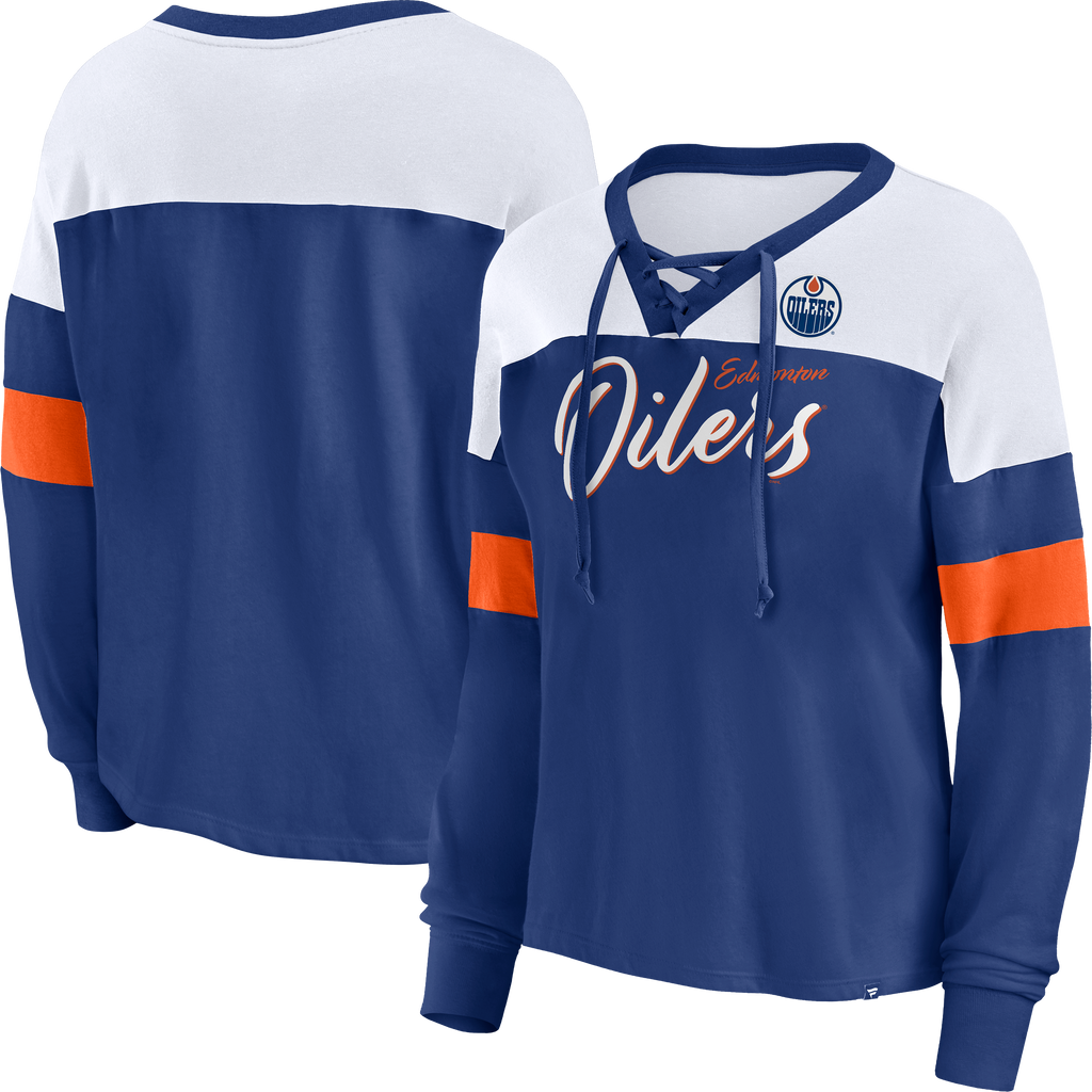 Fanatics Edmonton Oilers Women's Even Match Lace-Up Long Sleeve