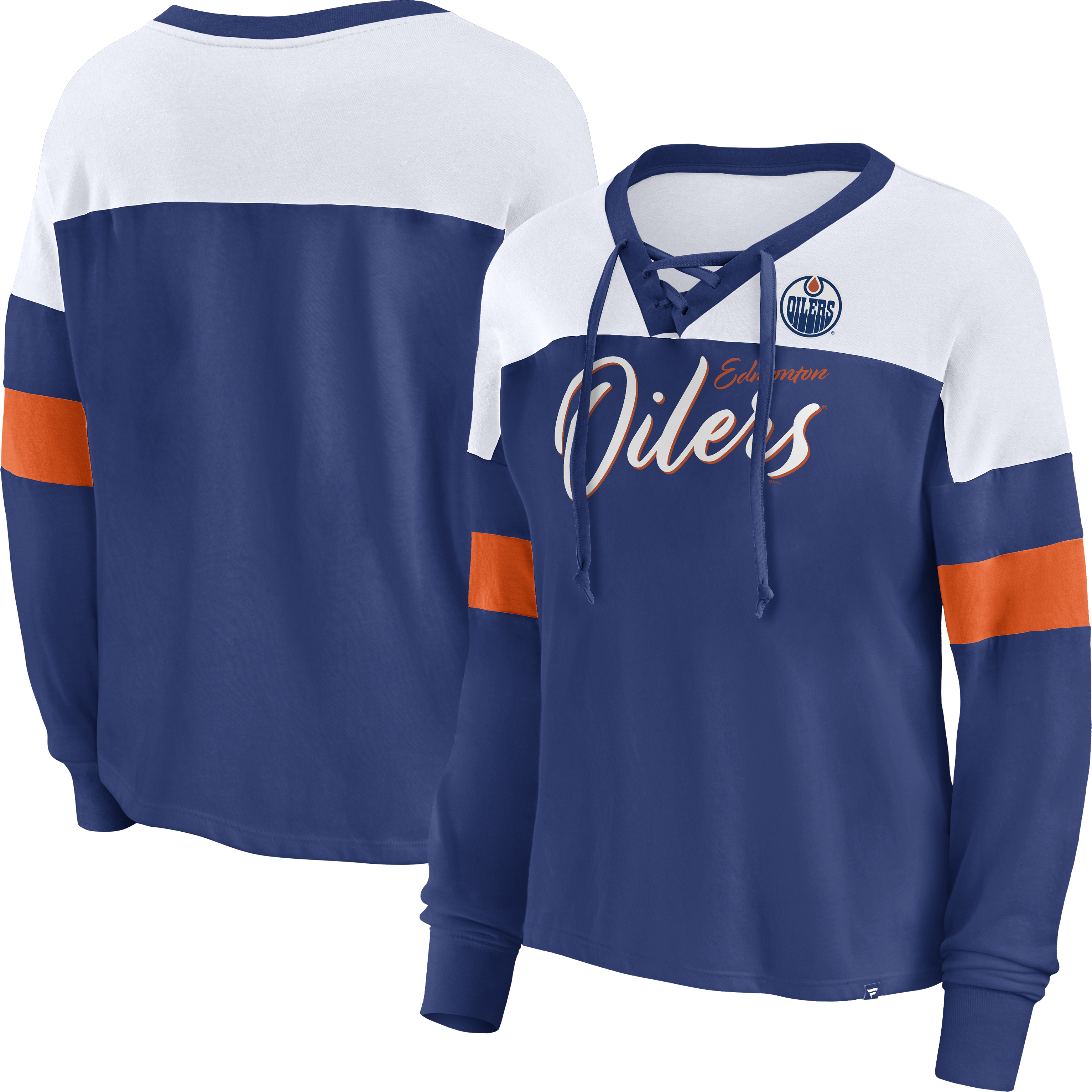 Fanatics Edmonton Oilers Women's Even Match Lace-Up Long Sleeve