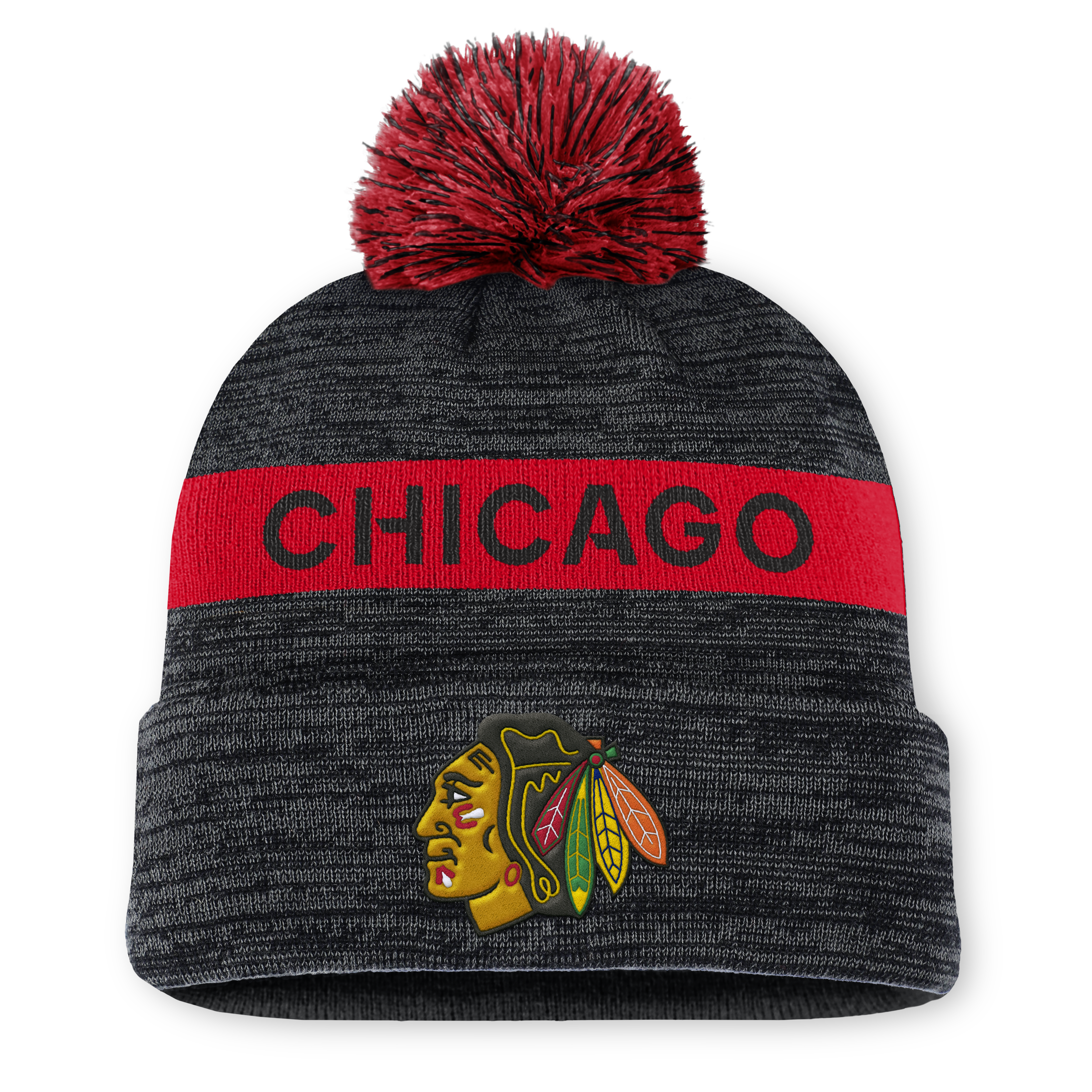 NHL Authentic Pro Rink Cuffed Knit Hat with Pom