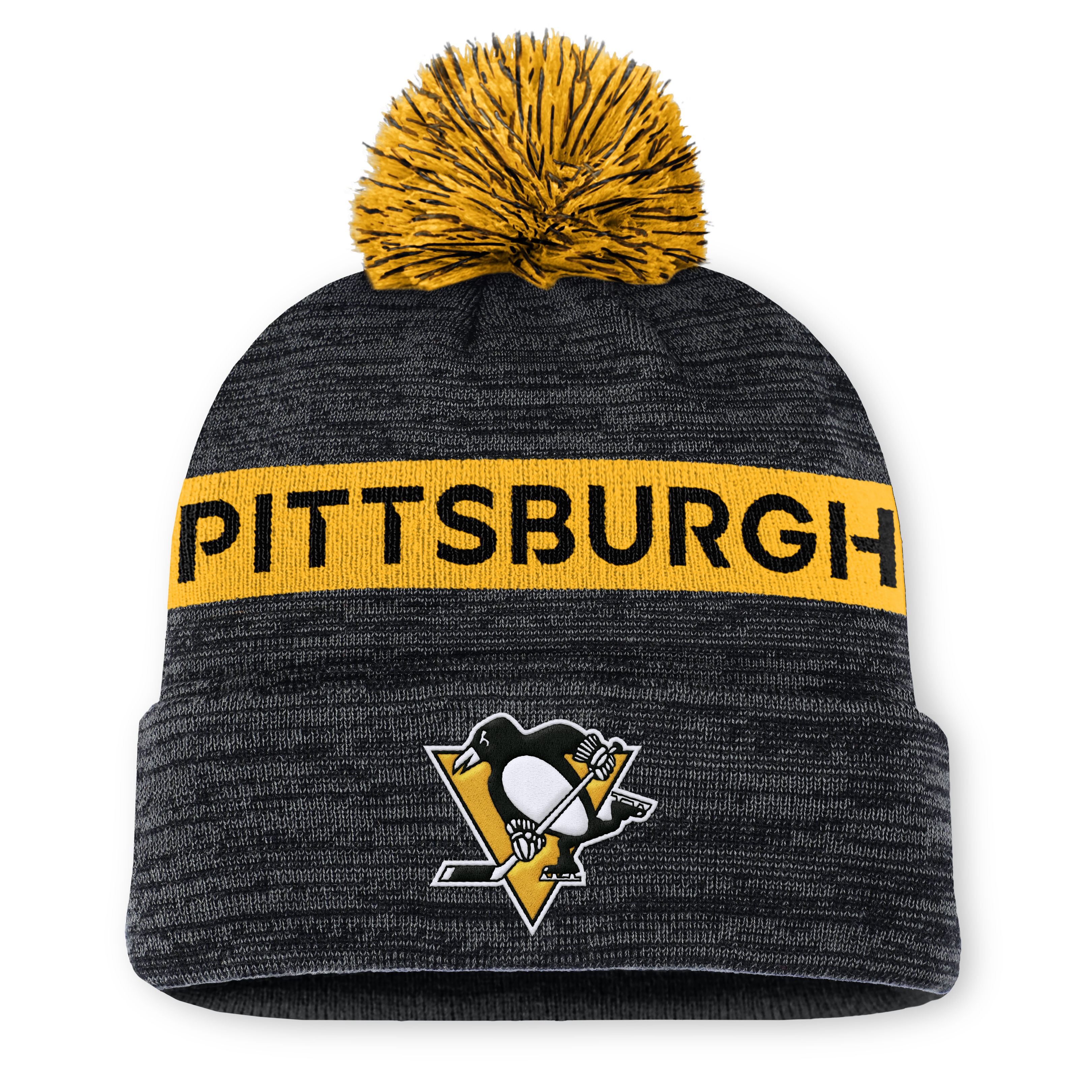 NHL Authentic Pro Rink Cuffed Knit Hat with Pom