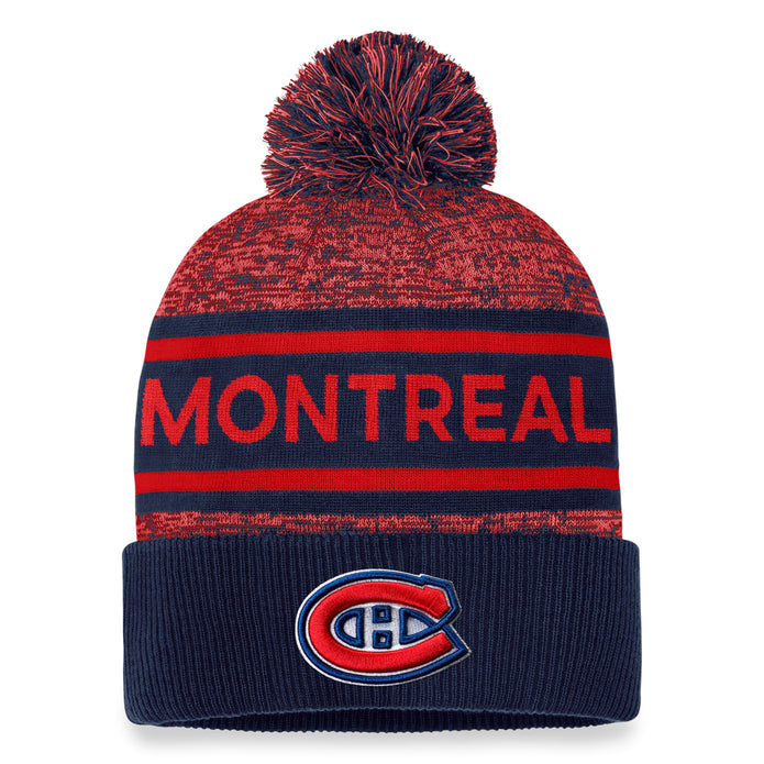 NHL Authentic Pro Heathered Cuffed Pom Toque