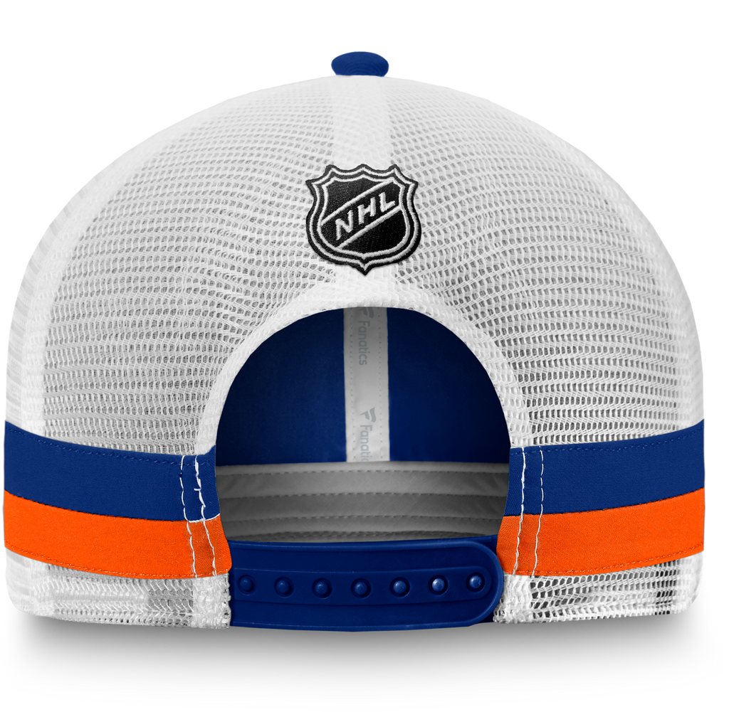 Edmonton Oilers Fundamental Striped Trucker Adjustable Hat