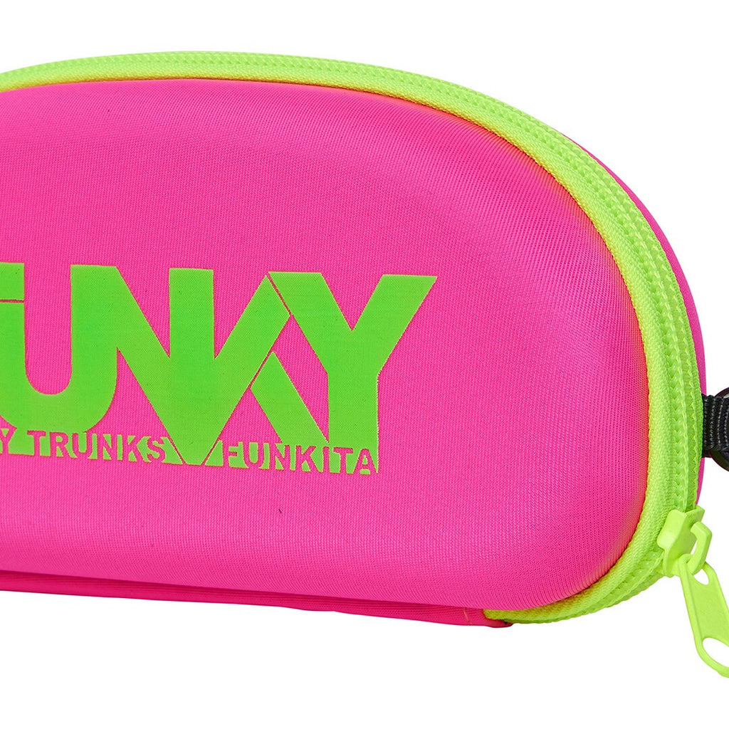 Funky Trunks Case Closed Goggle Case - PINK/GREEN, side