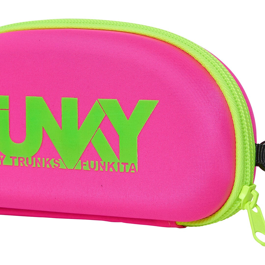 Funky Trunks Case Closed Goggle Case - PINK/GREEN, side