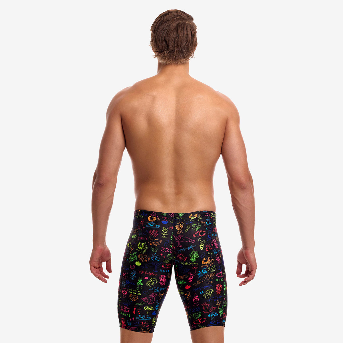 Funky Trunks Men's Training Jammers - DOODLES, back