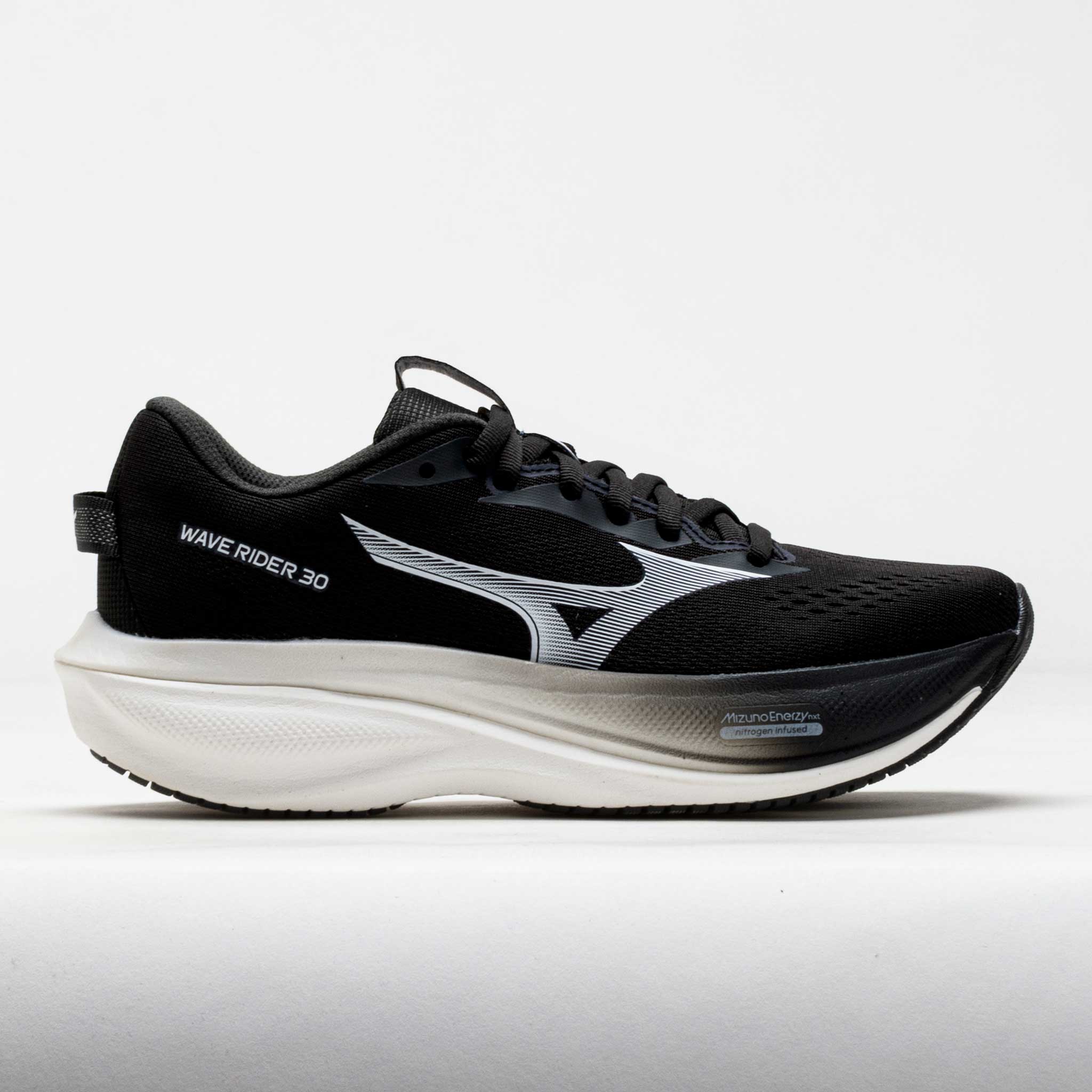 Mizuno Men's Wave Rider 30 Running Shoe in Black/White