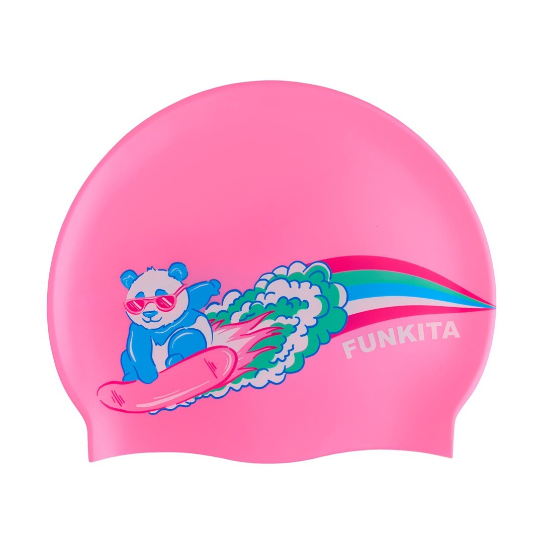 Funkita Sweet Surfers Silicone Swim Cap - PINK/MULTI, front