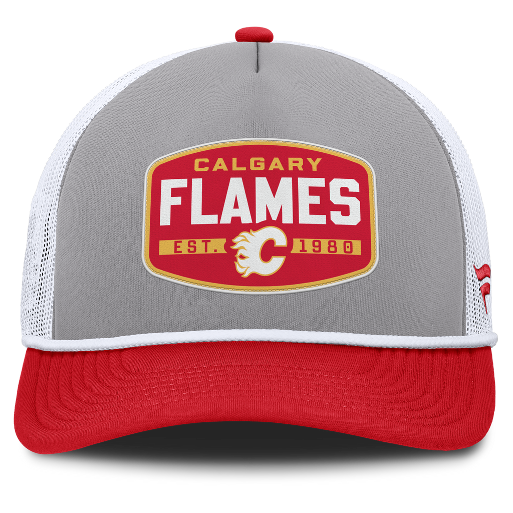 Fanatics Calgary Flames Course Adjustable Foam Front A-Frame Meshaback Hat