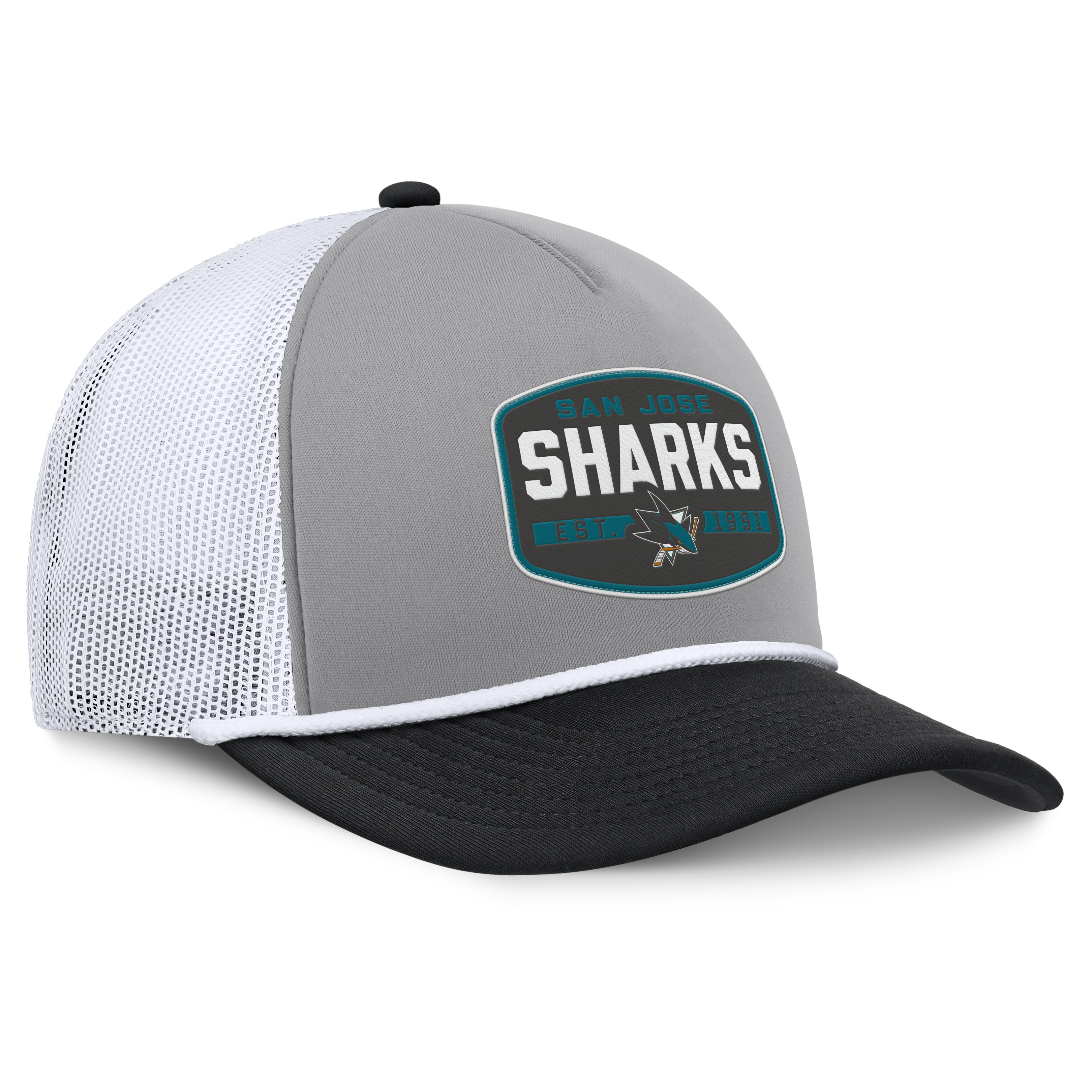 Fanatics San Jose Sharks Course Adjustable Foam Front A-Frame Meshaback Hat