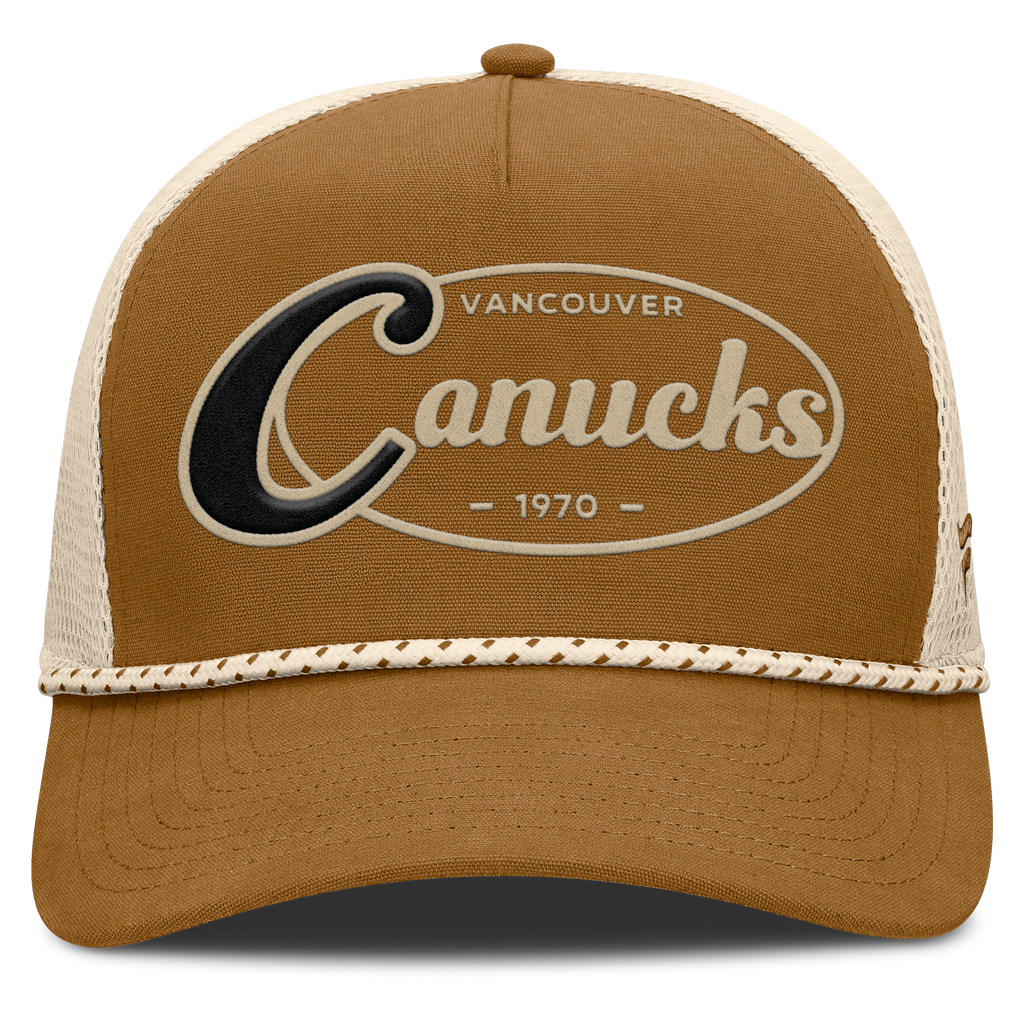 Fanatics Vancouver Canucks Heritage Fetch A-Frame Trucker Adjustable Hat