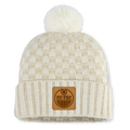 Fanatics Women's Edmonton Oilers Natural Heritage Blaze Cuffed Knit Hat with Pom