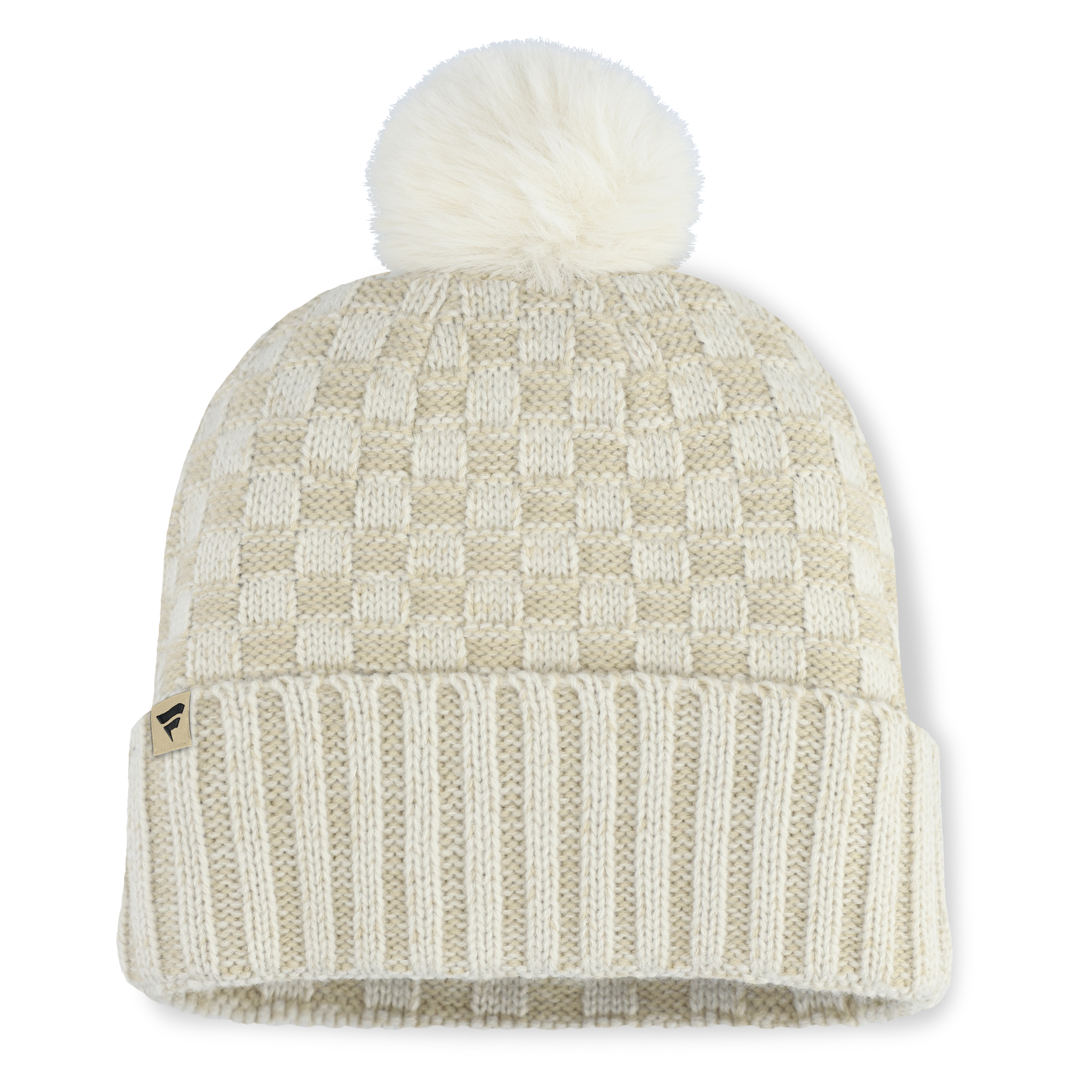 Fanatics Women's Edmonton Oilers Natural Heritage Blaze Cuffed Knit Hat with Pom