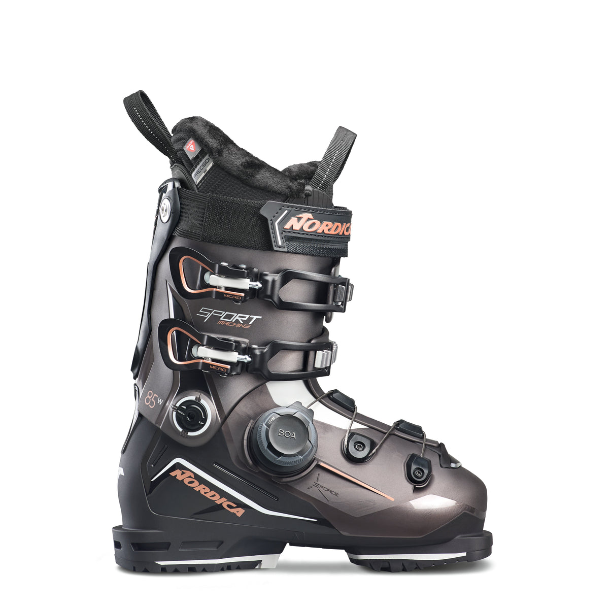 Nordica Women's Sportmachine 3 85 Boa Ski Boots - Bronze/Black/Rose