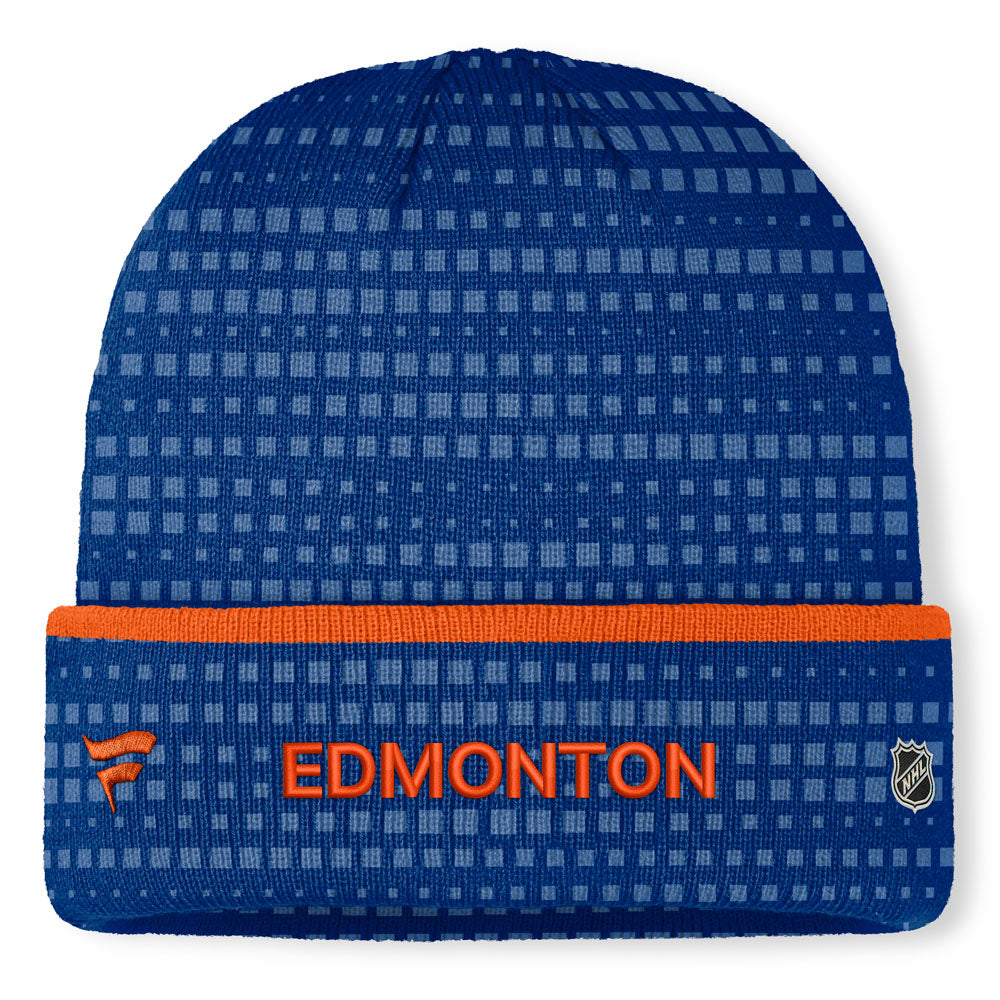 Fanatics Edmonton Oilers Authentic Pro Rink 9 Cuffed Beanie - side