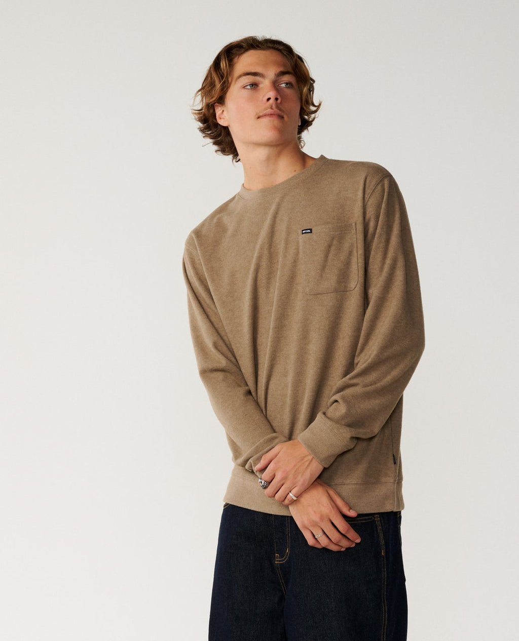 Rip Curl Men's Grid Crew - WALNUT