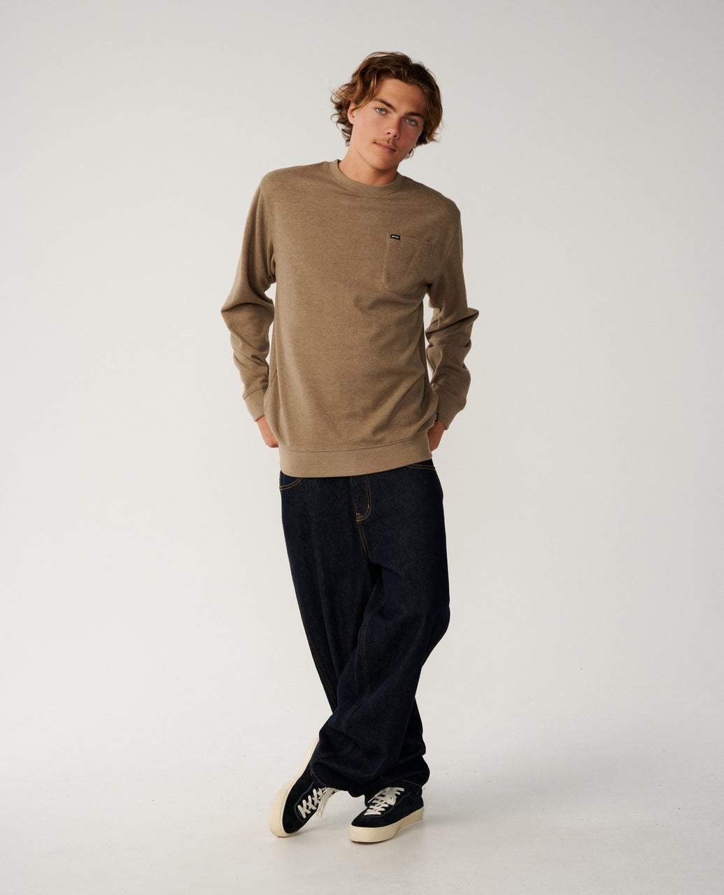 Rip Curl Men's Grid Crew - WALNUT