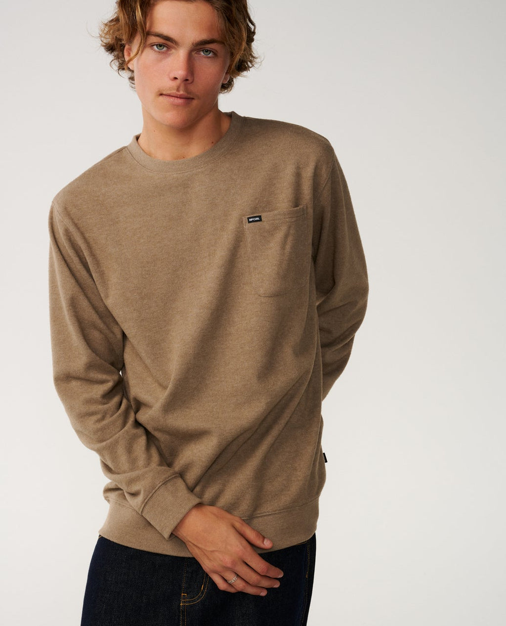 Rip Curl Men's Grid Crew - WALNUT