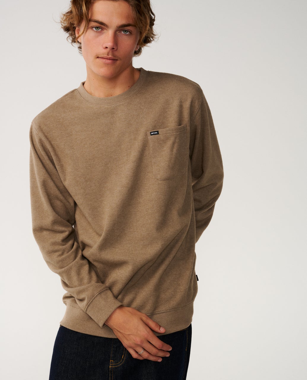 Rip Curl Men's Grid Crew - WALNUT