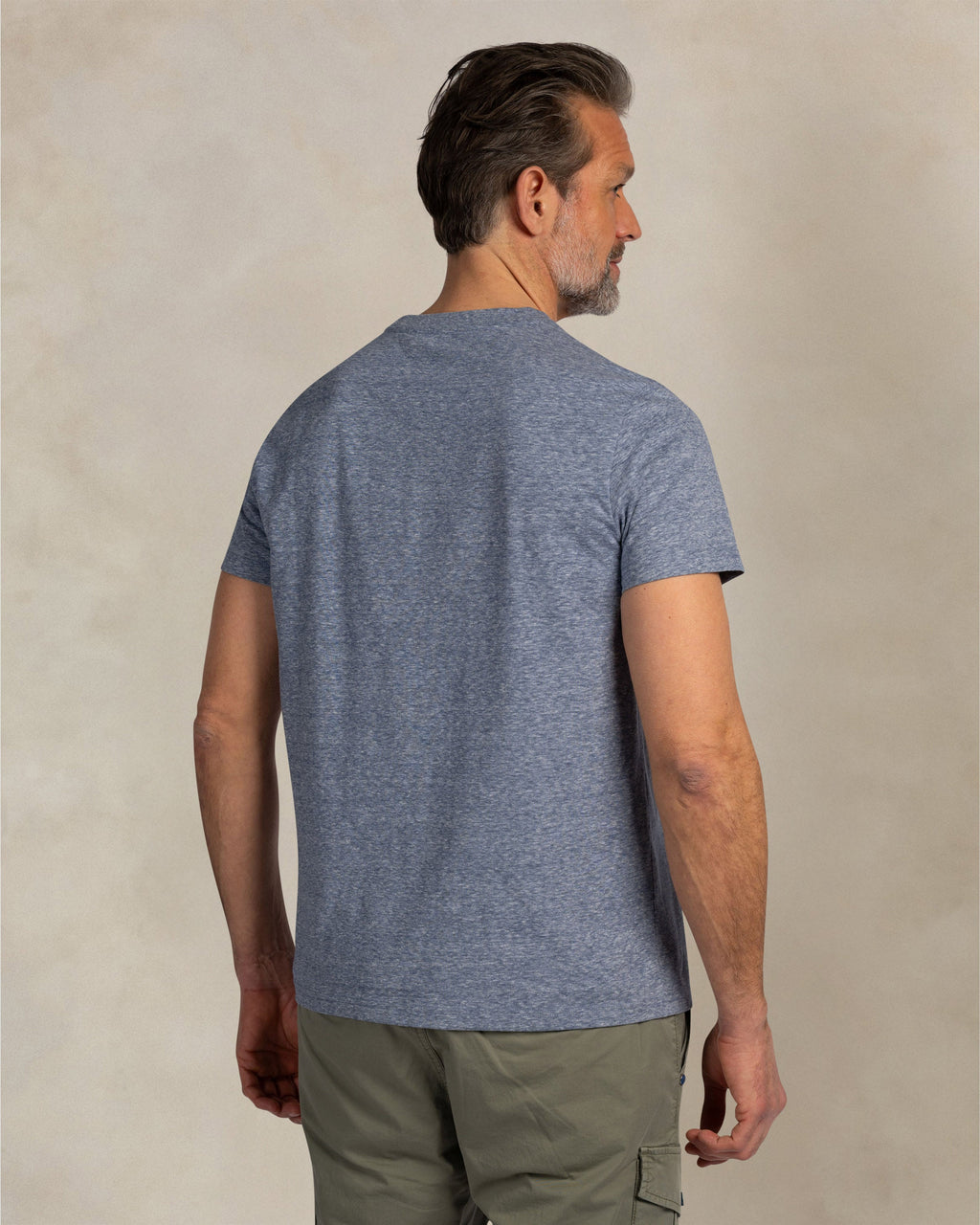 NZA 26CN720 Navy Sky Melange t-shirt - on model
