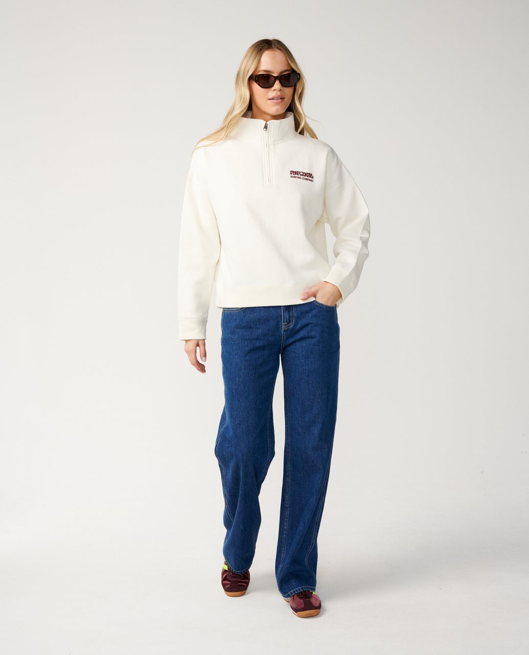 Rip Curl Women's Surf Puff 1/4 Zip - BONE