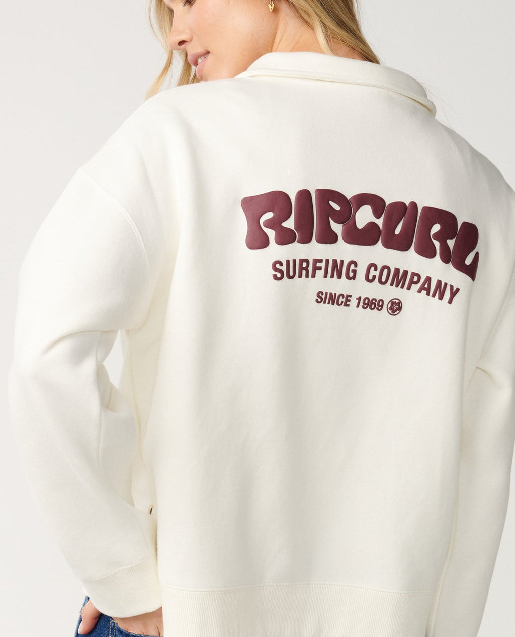Rip Curl Women's Surf Puff 1/4 Zip - BONE