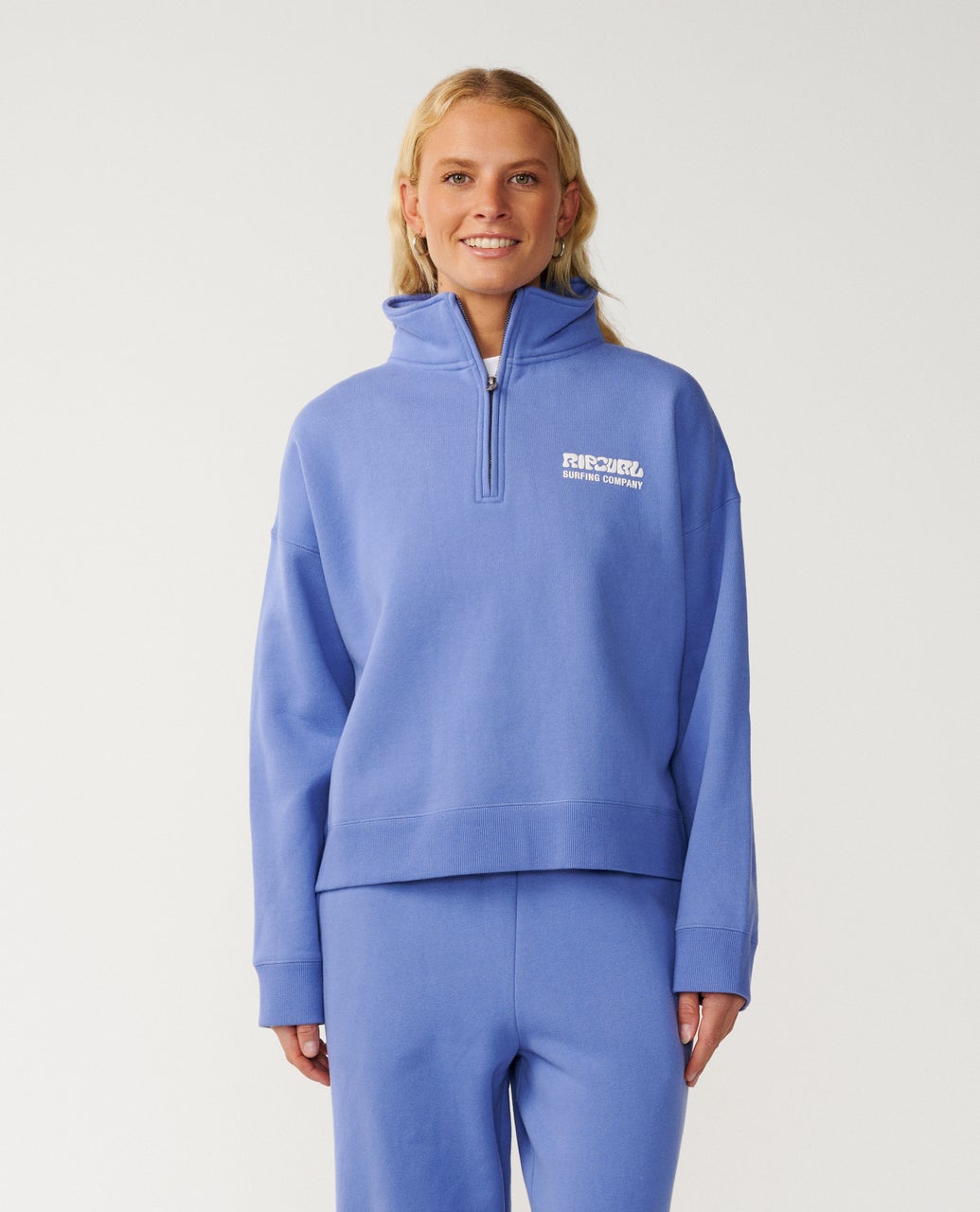 Rip Curl Women's Surf Puff 1/4 Zip - MID BLUE