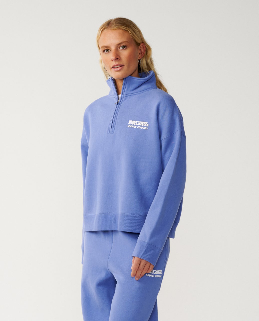 Rip Curl Women's Surf Puff 1/4 Zip - MID BLUE
