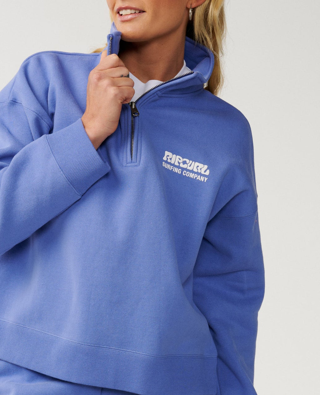 Rip Curl Women's Surf Puff 1/4 Zip - MID BLUE
