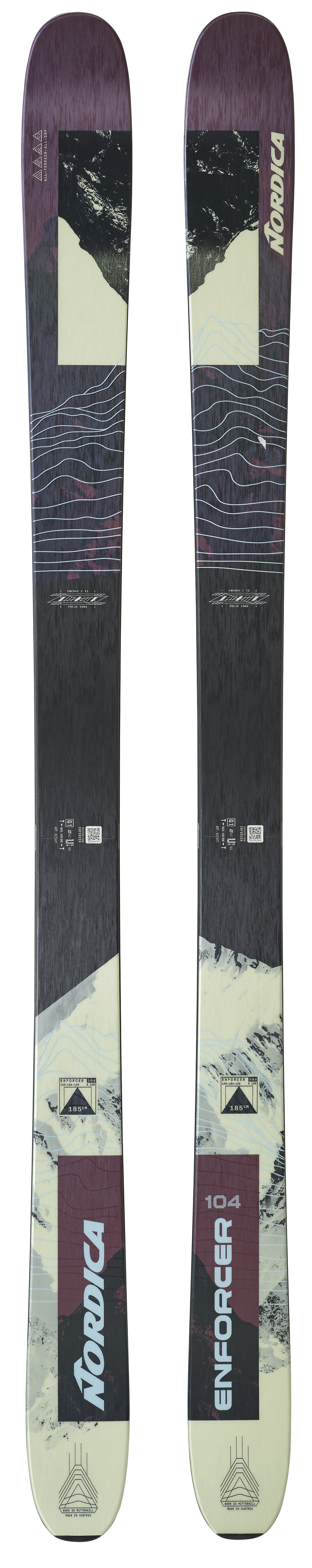 Nordica Enforcer 104 Skis - Purple/Lime, top sheet
