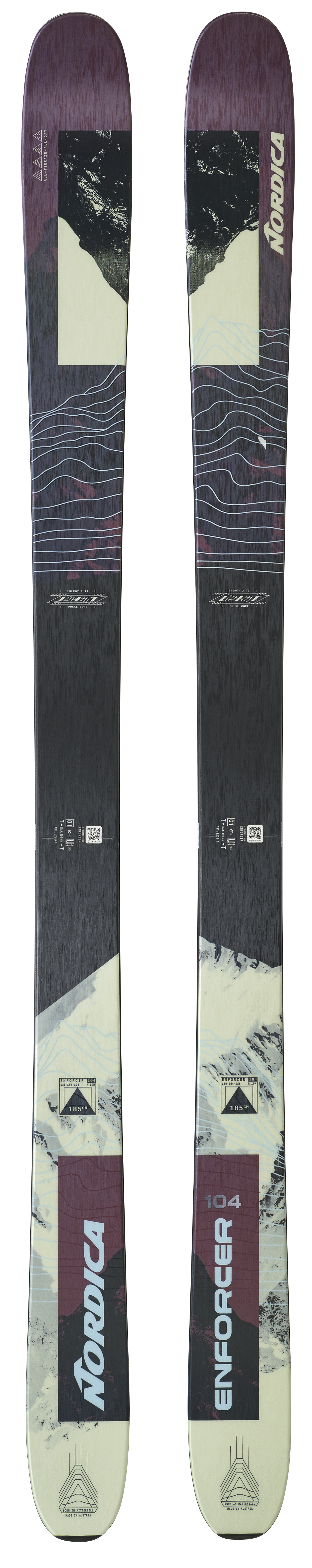 Nordica Enforcer 104 Skis - Purple/Lime, top sheet