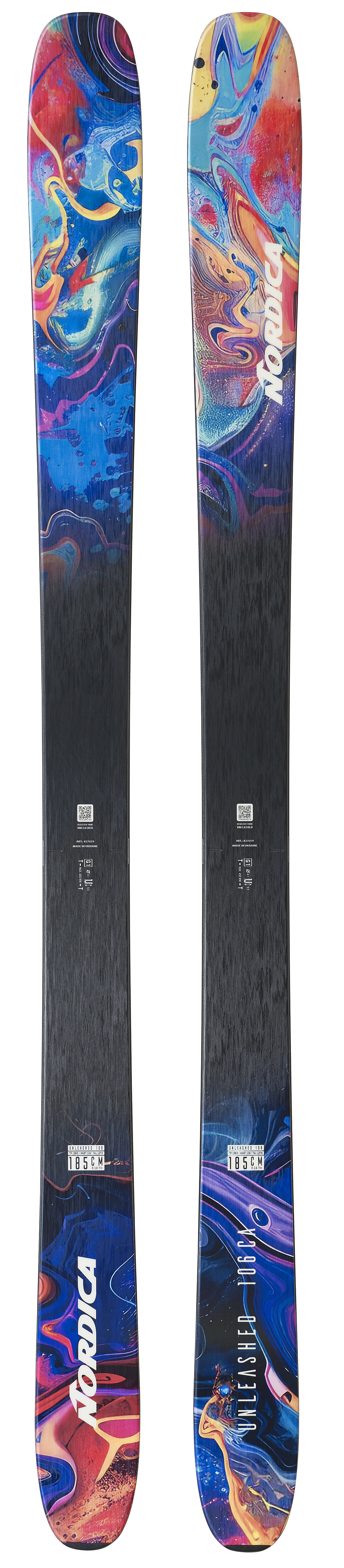 Nordica Unleashed 106 CA Skis - Red/Yellow, top sheet