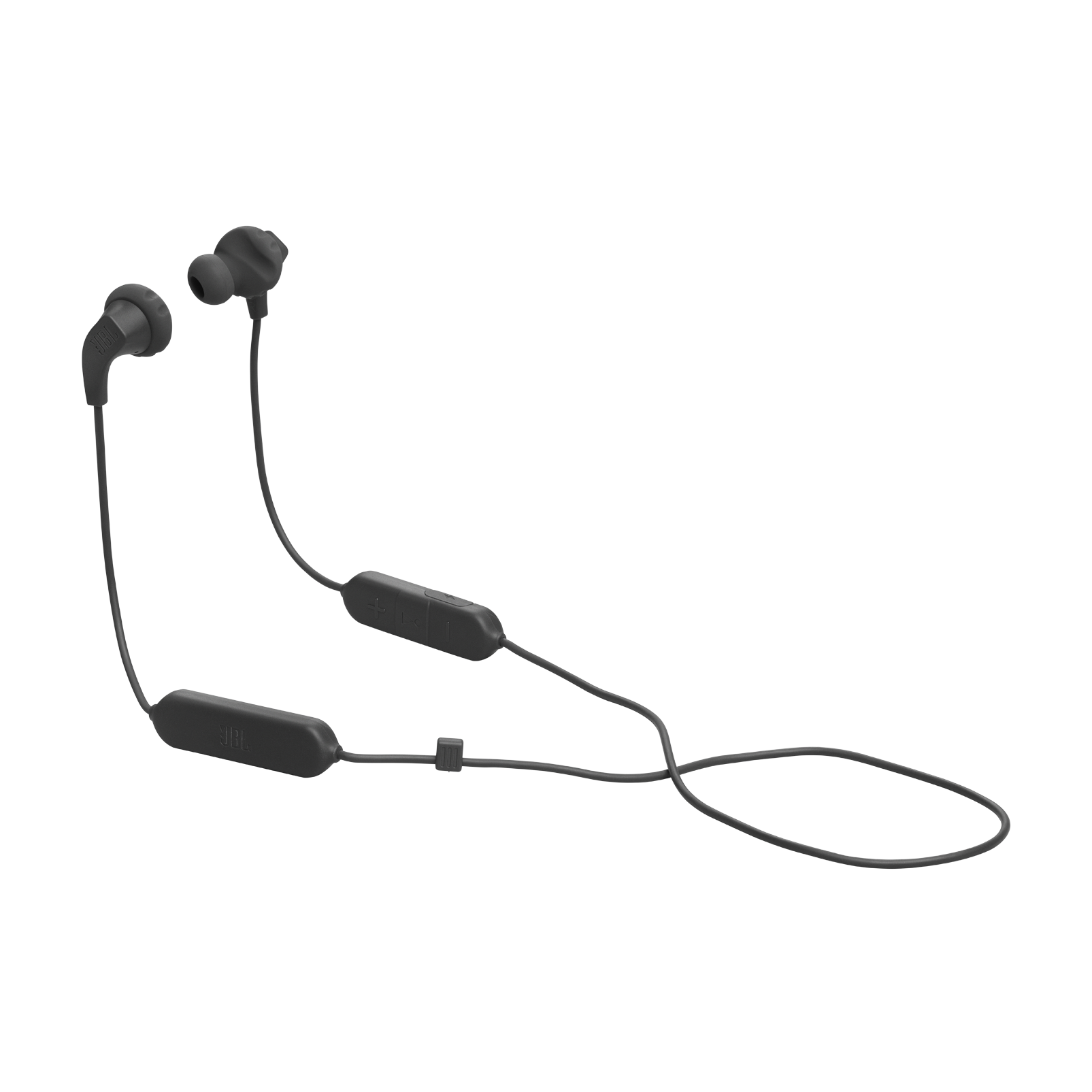 JBL Endurance Run 2 Wireless earbuds in black, full product hero view