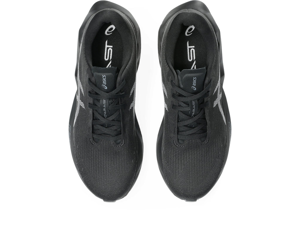 Asics Men's Novablast 6 Running Shoes - Wide - Black/Black, top view