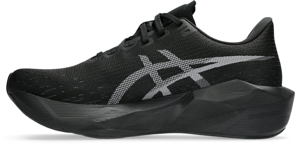 Asics Men's Novablast 6 Running Shoes - Wide - Black/Black, medial side view