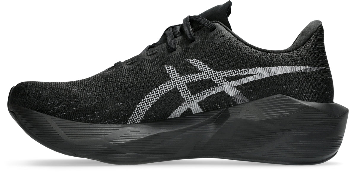 Asics Men's Novablast 6 Running Shoes - Wide - Black/Black, medial side view