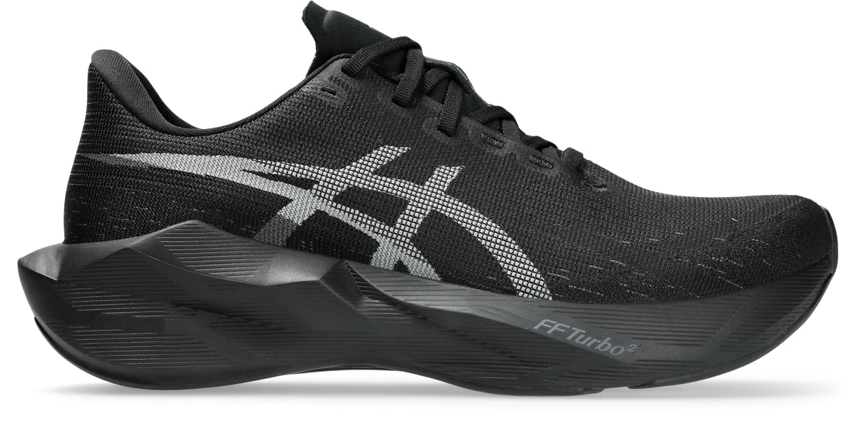 Asics Men's Novablast 6 Running Shoes - Wide - Black/Black, side view