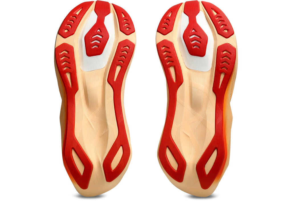 Asics Men's Novablast 6 Running Shoes WHITE/ORANGE GLOW - outsole view