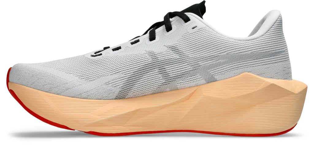 Asics Men's Novablast 6 Running Shoes WHITE/ORANGE GLOW - medial view