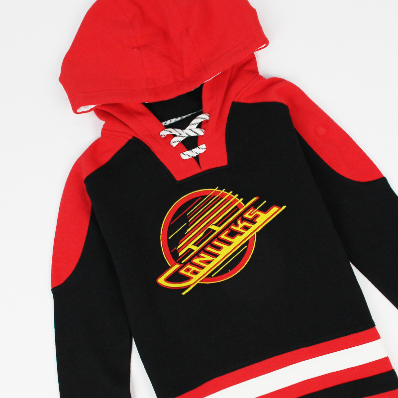 Outerstuff Youth Vancouver Canucks 3rd Ageless Must Have Lacer Hoodie - crest detail