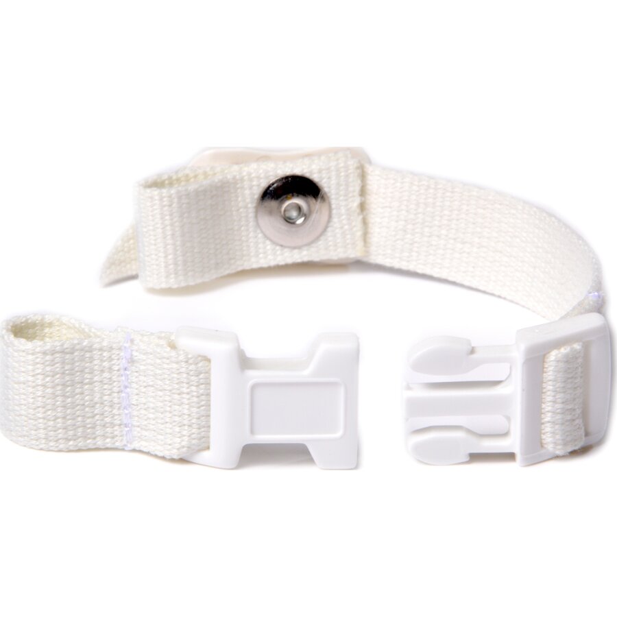 Helmet Replacement Chin Strap - Quick Release, White, angled view
