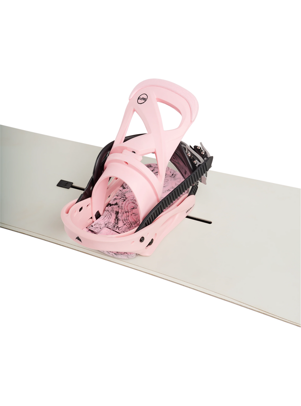 Burton Women's Scribe Re:Flex Snowboard Bindings - Pink - mounted on board