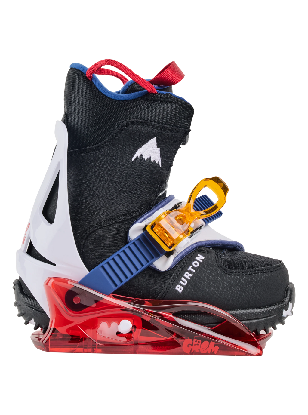 Burton Kids' Grom Disc Snowboard Bindings - Red/Multi - with boot