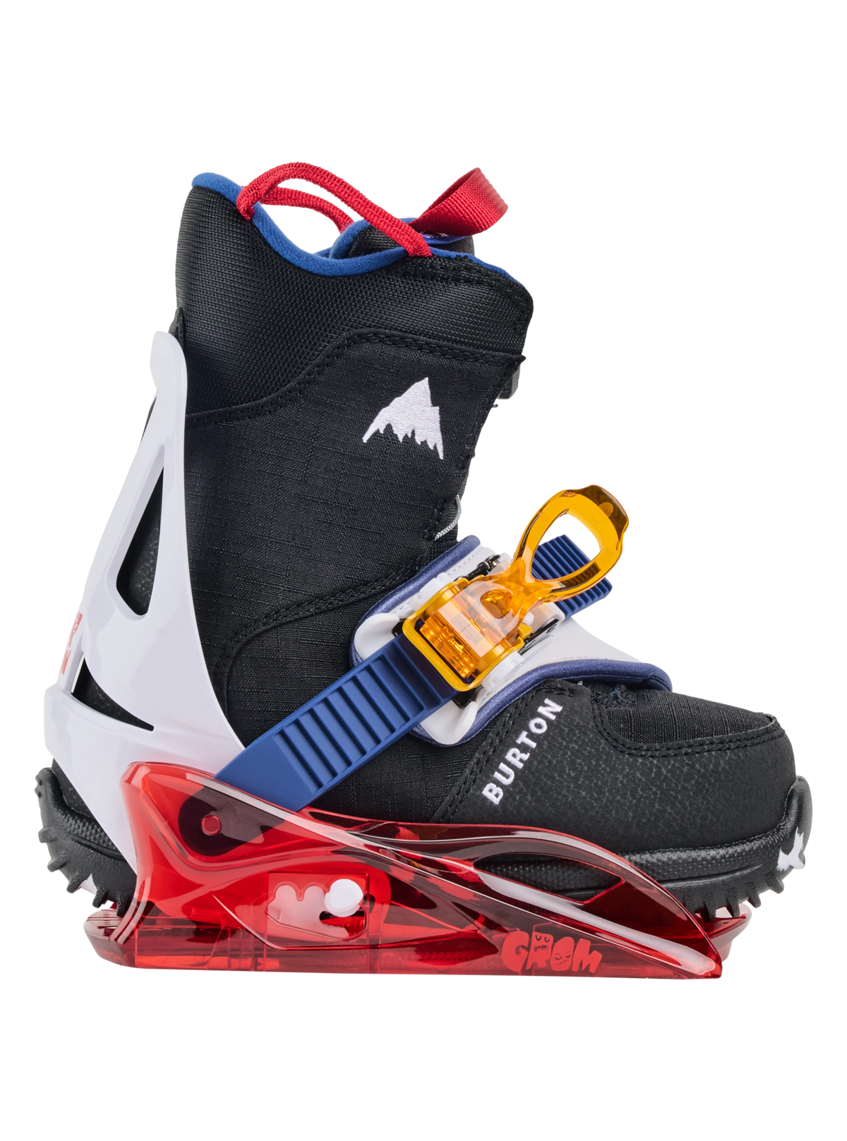 Burton Kids' Grom Disc Snowboard Bindings - Red/Multi - with boot