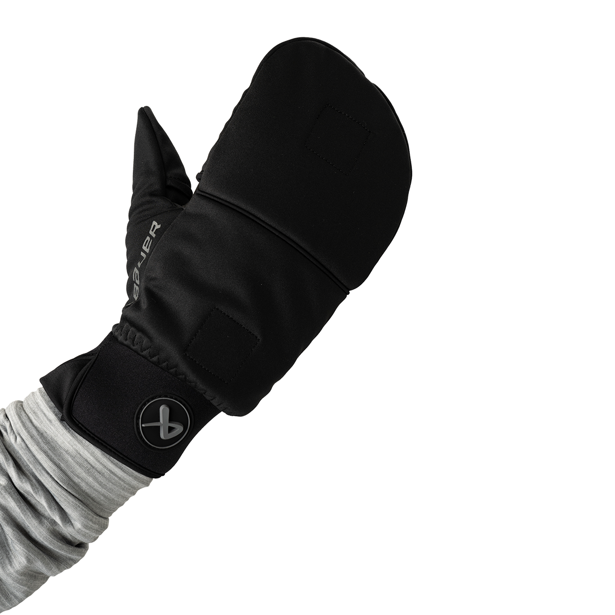 Bauer Hybrid Flip Mitten - on model