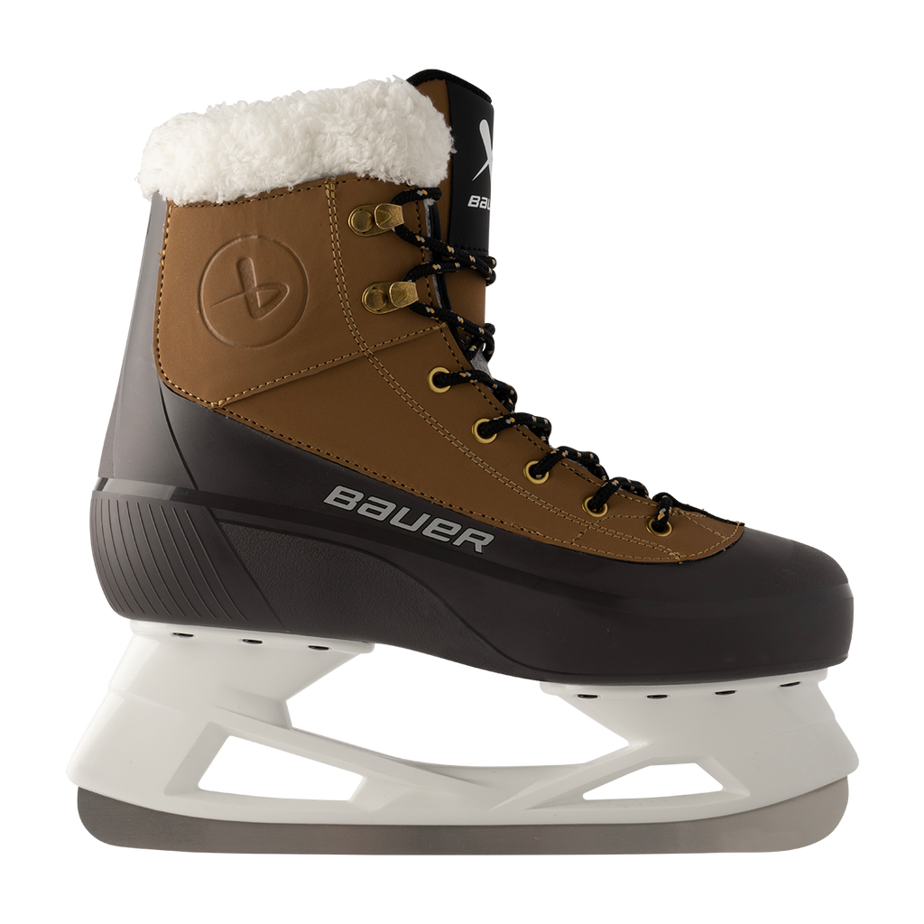 Bauer Senior Whistler 2.0 Recreational Ice Skates - Grey/Tan, side view