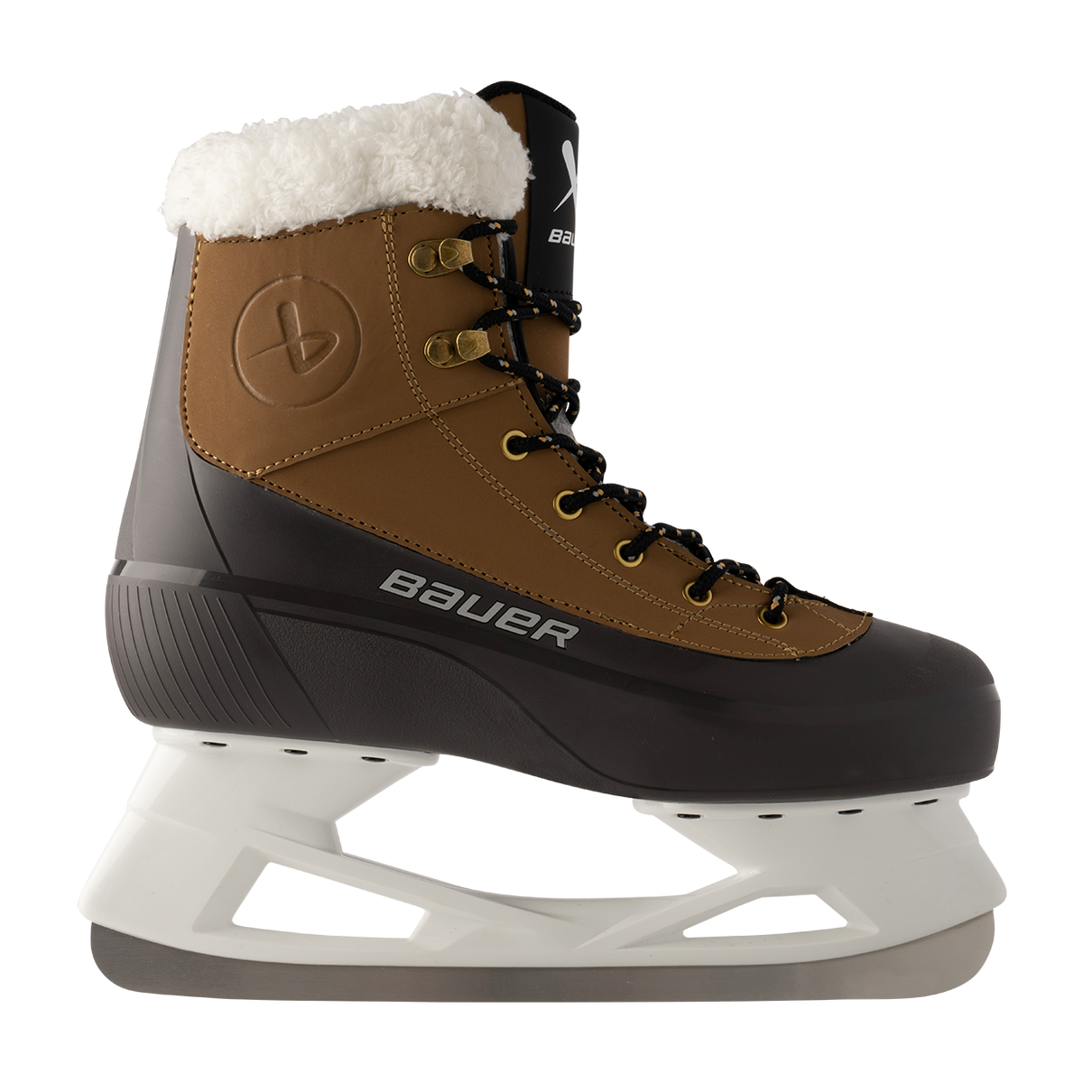 Bauer Senior Whistler 2.0 Recreational Ice Skates - Grey/Tan, side view